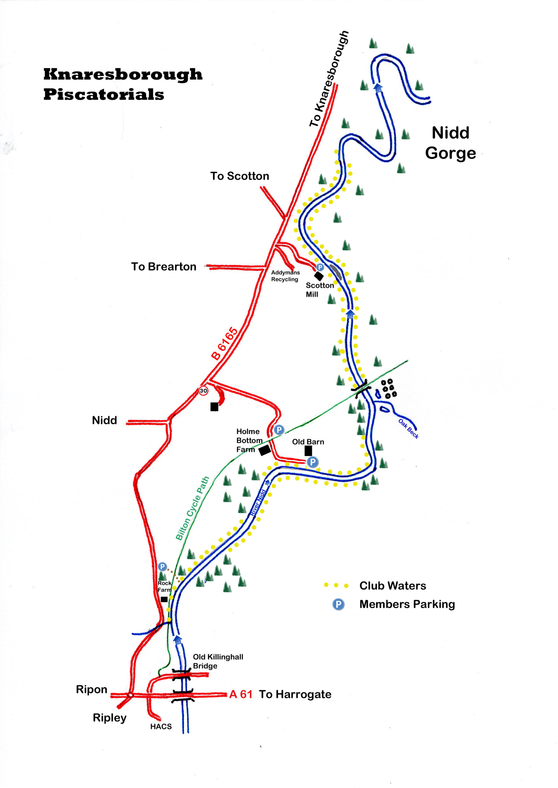 Map of the Knaresborough Piscatorials stretch.